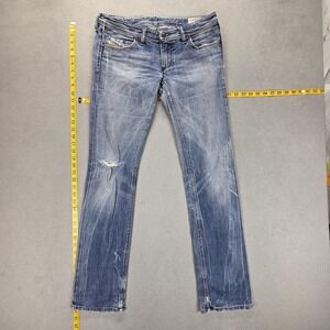 Y2K Diesel Women's Low Waist Jeans in Washed Blue
